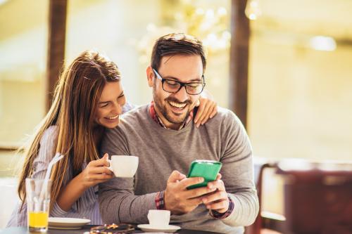 couple looking at computer